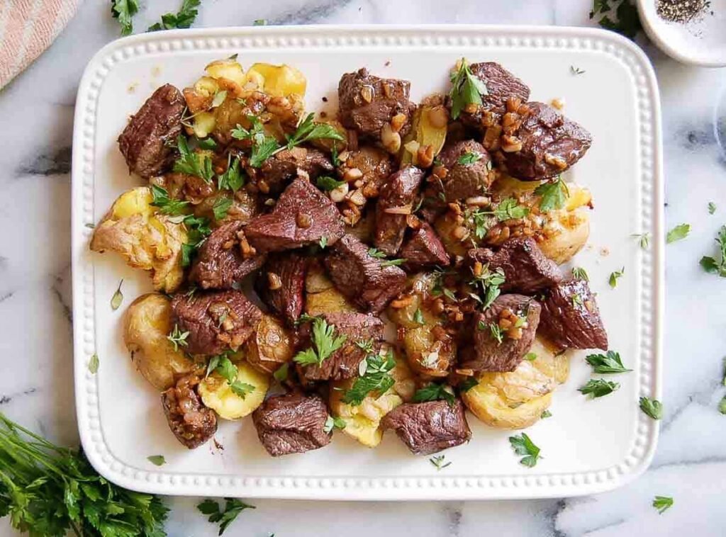 Tender steak bites seared in garlic butter — a quick, flavorful beef recipe perfect for weeknights or entertaining.