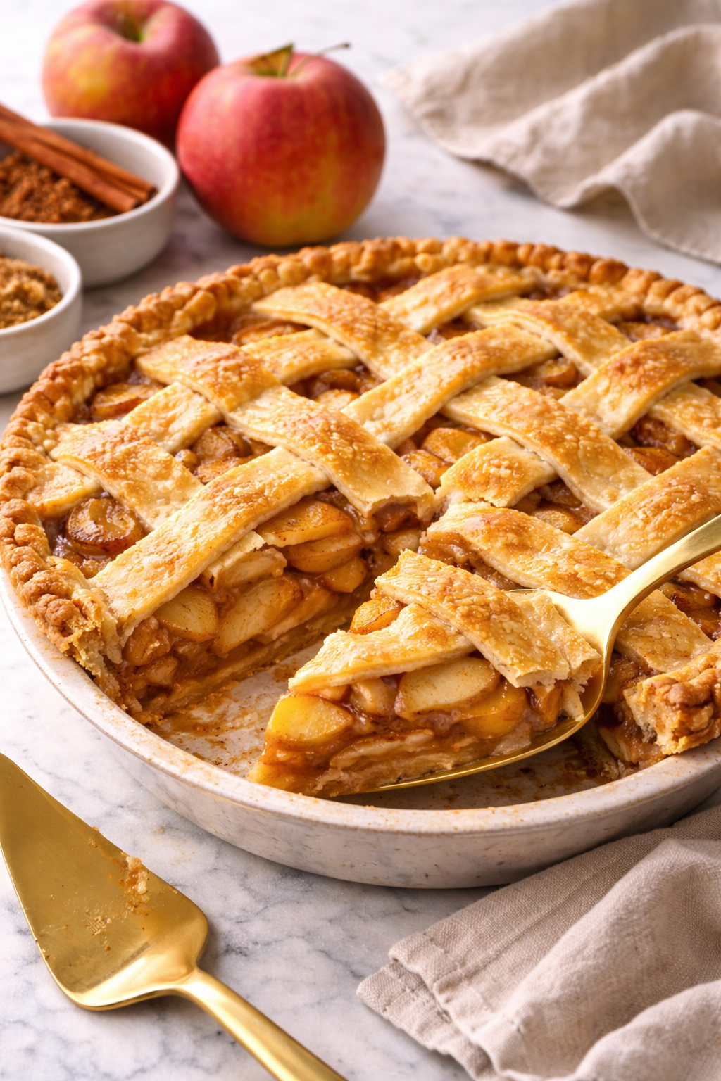 There’s nothing more timeless than a classic apple pie. With tender, cinnamon-spiced apples tucked inside a flaky, buttery crust, this elegant dessert is comforting, nostalgic, and always impressive. Perfect for holidays, dinner parties, or cozy weekends, this apple pie recipe delivers bakery-quality results with simple, reliable steps.